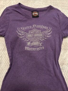 Harley-Davidson Women's Purple Logo Wing Graphic Tee